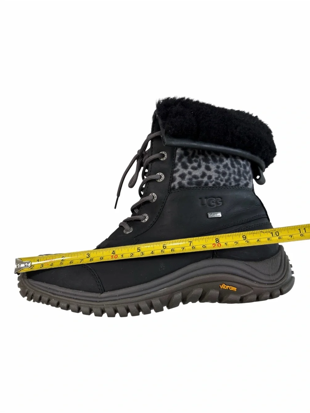 Ugg Adirondack II Exotic Waterproof Black Leopard Print Size 11